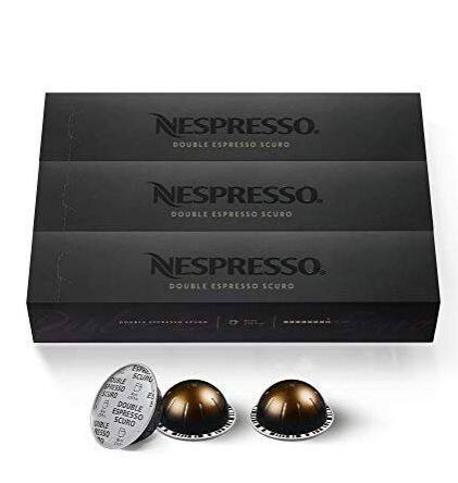 NESPRESSO Vertuo Double Espresso SCURO Coffee Capsule เนสเพรสโซ เวอทัว ซัวโร กาแฟคั่วบด แคปซูล 30 Coffee Pods ราคา 1,190 บาท*ส่งฟรี