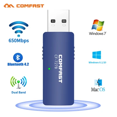 USB Wifi Adapter 1300Mbps Wi fi Adatper 5ghz Antenna USB Bluetooth 4.2 Ethernet PC Wi-fi for computer Bluetooth Music Receiver