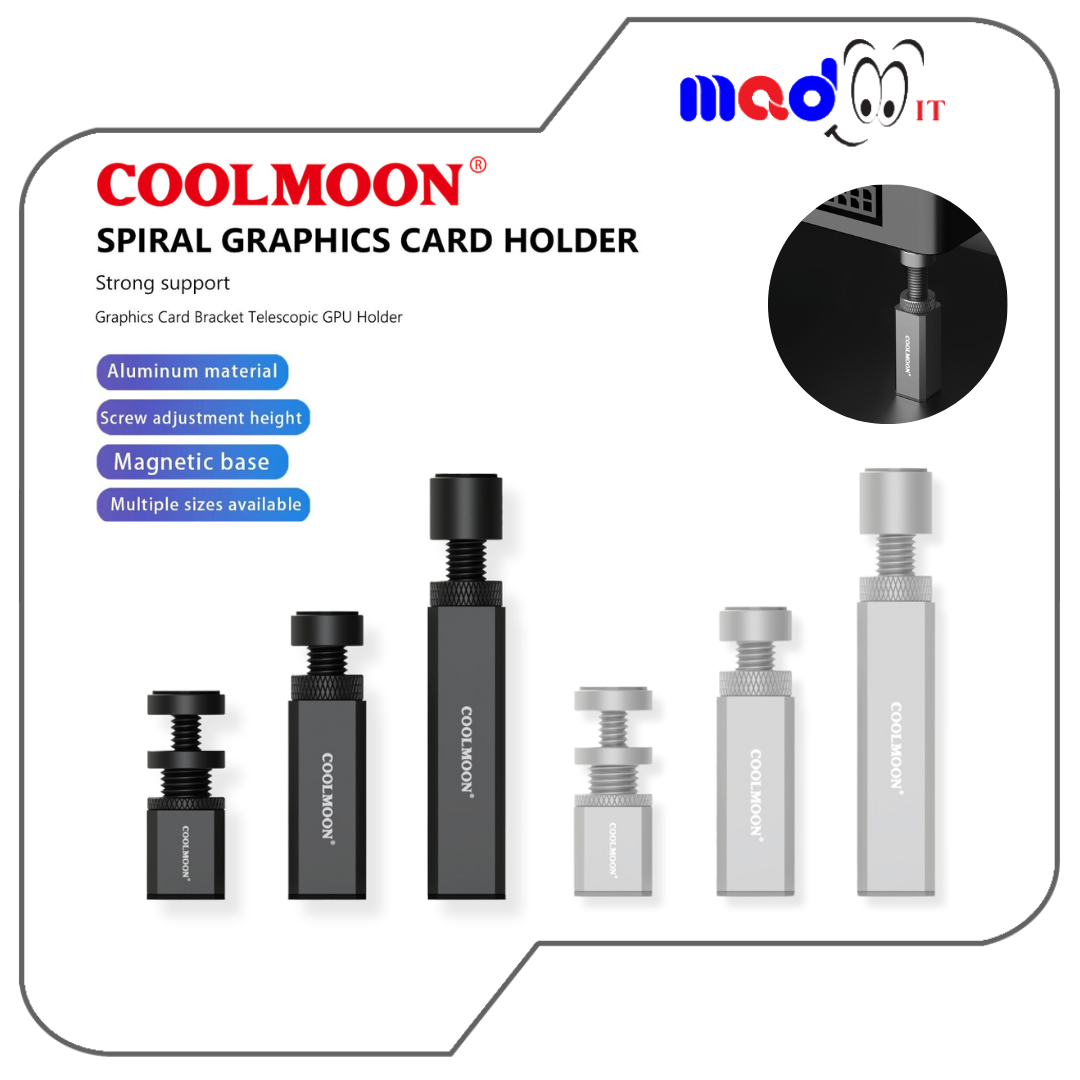 Cool Moon ขาค้ำการ์ดจอ ที่ค้ำการ์ดจอ ฐานแม่เหล็ก มียางรอง หมุนปรับระดับได้ Graphics Card Holder Vertical ราคา 110 บาท*ส่งฟรี