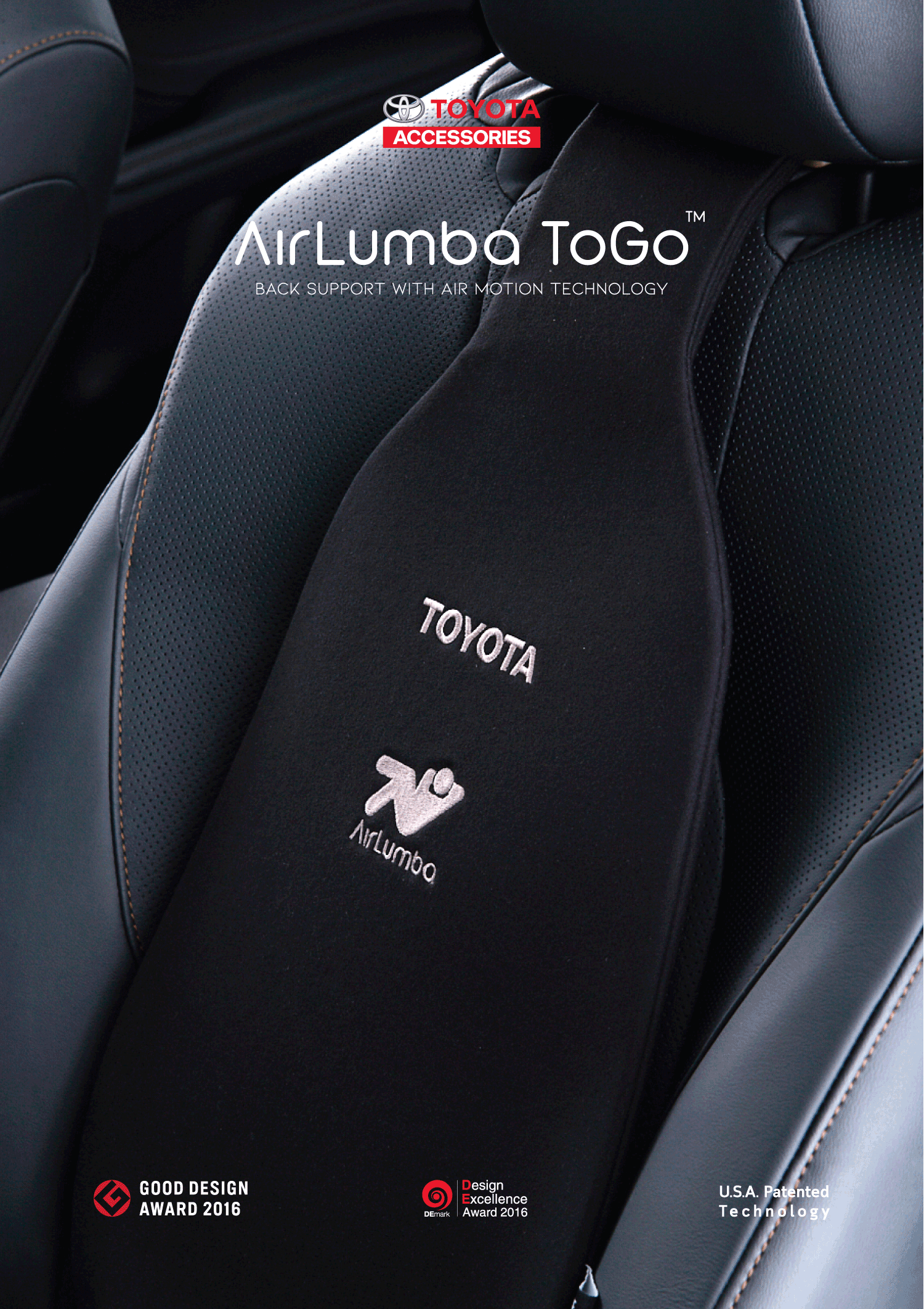 ( ราคาถูกกว่าศูนย์!!! ) Toyota Airlumba ToGo [แอร์ลัมบาร์ ทู โก] เบาะรองหลังเพื่อสุขภาพ Support ช่องว่างระหว่างหลังกับเบาะ ลดอาการเมื่อยล้าขณะขับขี่