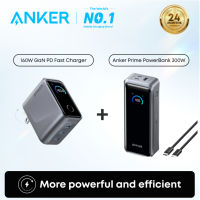 [New]Anker Prime Charger｜160W 3-Port Compact USB C GaN Charger Block｜Smart Display และ Touch Control｜140W Max ชาร์จผ่านพอร์ตเดียวใดๆ｜for iPhone 18 pro/17/16 Series/Samsung S26Ultra S25/MacBook