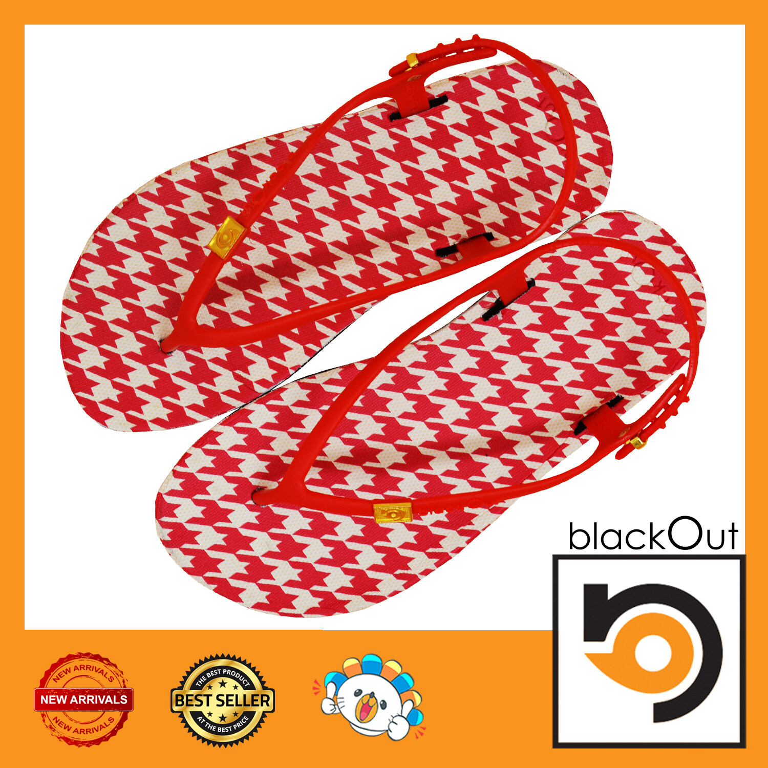 Blackout Flipper Slingblack แตะหนีบรัดส้นชิโนริแดง(หูแดง) ราคา 360 บาท*ส่งฟรี