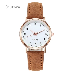 สินค้า Chutoral 1Pc ใหม่แฟชั่นของผู้หญิง Simple Luminous นาฬิกาผู้หญิงดิจิตอล Retro Frosted หนังขนาดเล็กนาฬิกา