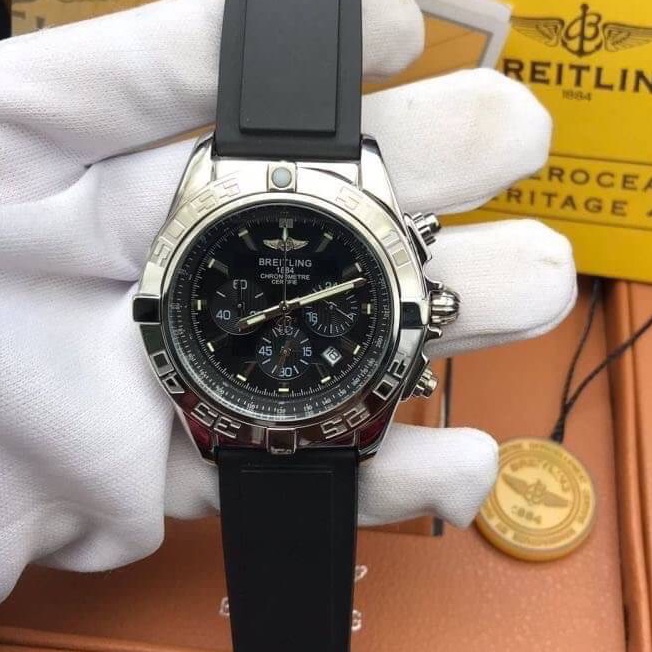 นาฬิกา Breitling_ขนาด45mm สายยางสิลิโคลนแท้ shapphire glass *สินค้าตรงตามรูป100%