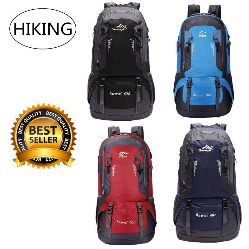HIKING Huwai 60 L กระเป๋าเดินทาง ใหญ่ ที่สุด ขนาด จุสะใจถึง 60 ลิตร เป้สะพายหลัง เหมาะสำหรับสวมใส่เดินทาง ของแท้ 60L Waterproof Outdoor Backpack Rucksack Sports Hiking Climbing Travel Shoulder Bag Pack Mountaineering Bag