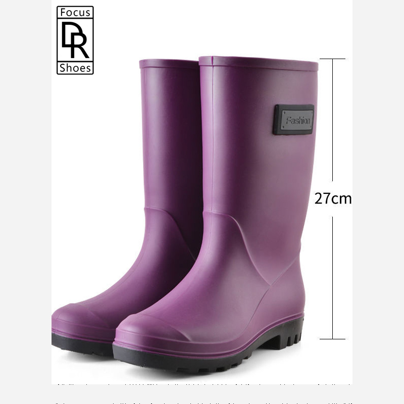 D-R 2020 รองเท้าบูทกันฝนผู้หญิงรองเท้ากันฝนส้นสูงกันลื่น [คุณภาพสูง] สไตล์ร้อนหนาว