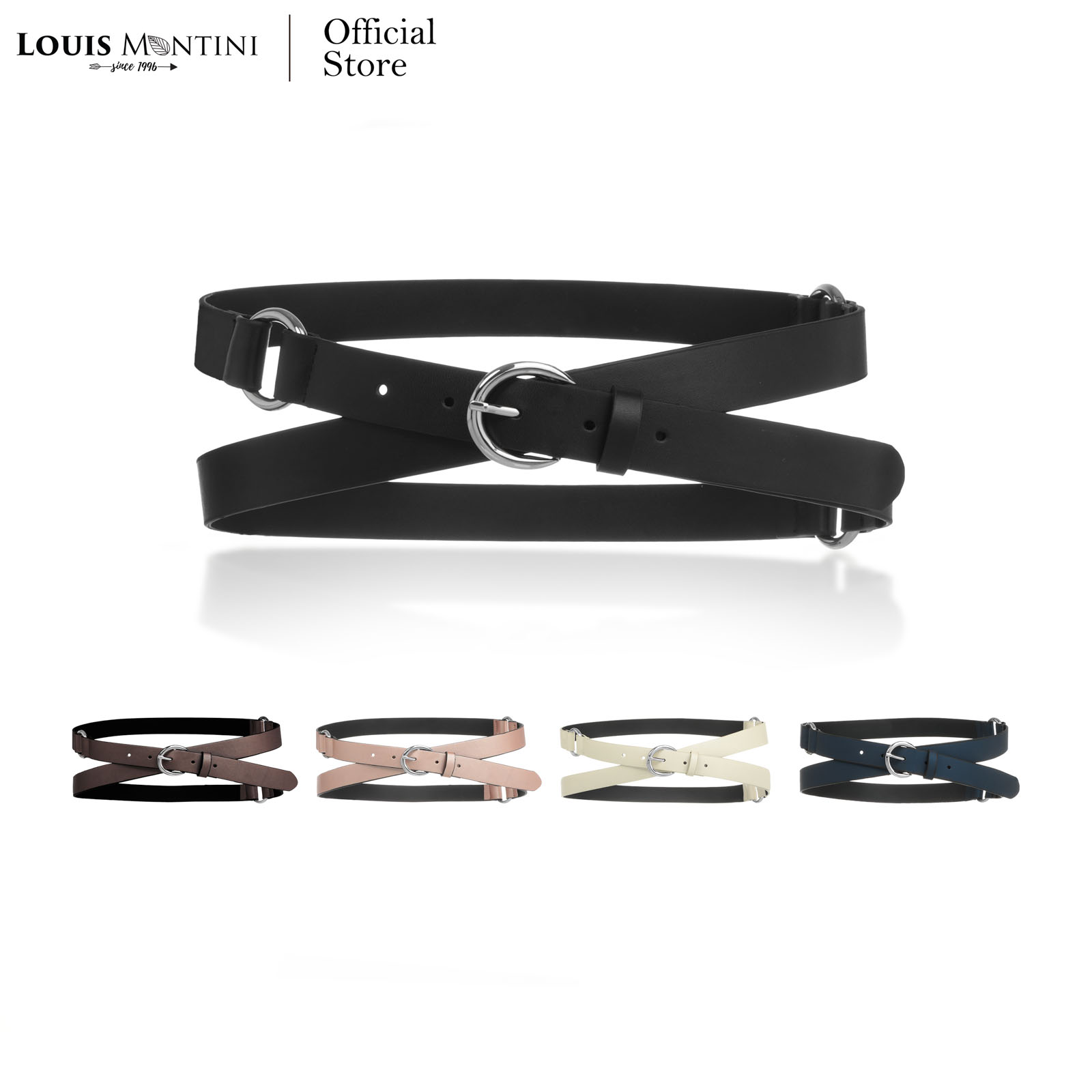 Louis Montini (Allie) Fashion Belts Double-rounded belts MPU17 ราคา 279 บาท*ส่งฟรี