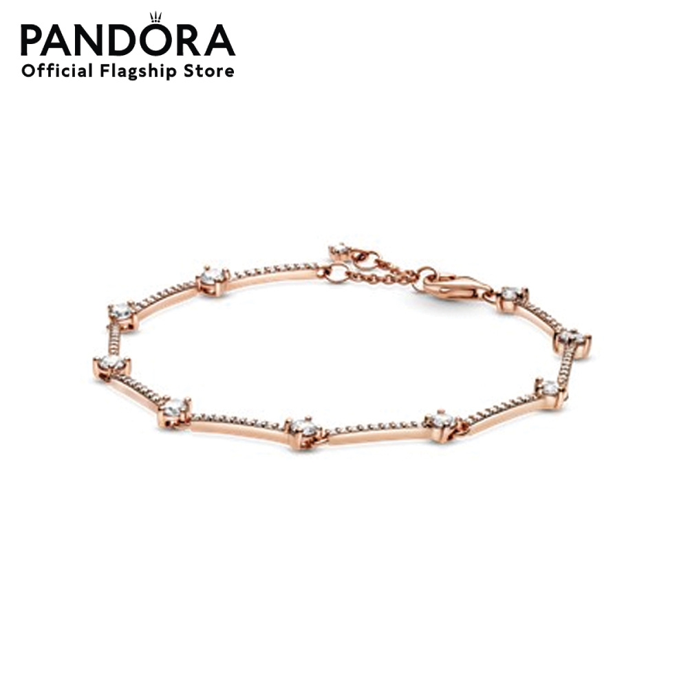 Pandora Pandora Rose bracelet with clear cubic zirconia เครื่องประดับ สร้อยข้อมือ สร้อยข้อมือเงิน สร้อยแพนดอร่า แพนดอร่า ราคา 7,320 บาท*ส่งฟรี