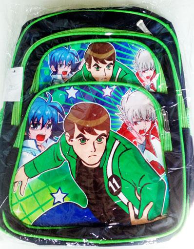 กระเป๋าเป้อนุบาล กระเป๋าเด็กนักเรียนอนุบาลสะพายหลัง ลายเด็กผู้ชาย สีเขียวดำ