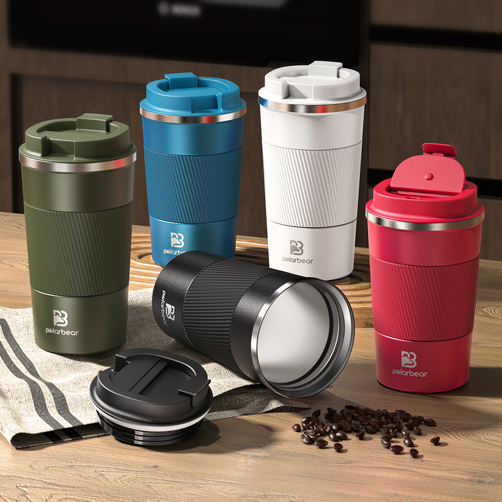 Polarbear 380/510ML Stainless Steel Insulated Up With Lid Hot And Cold IInsulated Cup Hot Coffee Cup ราคา 112 บาท*ส่งฟรี