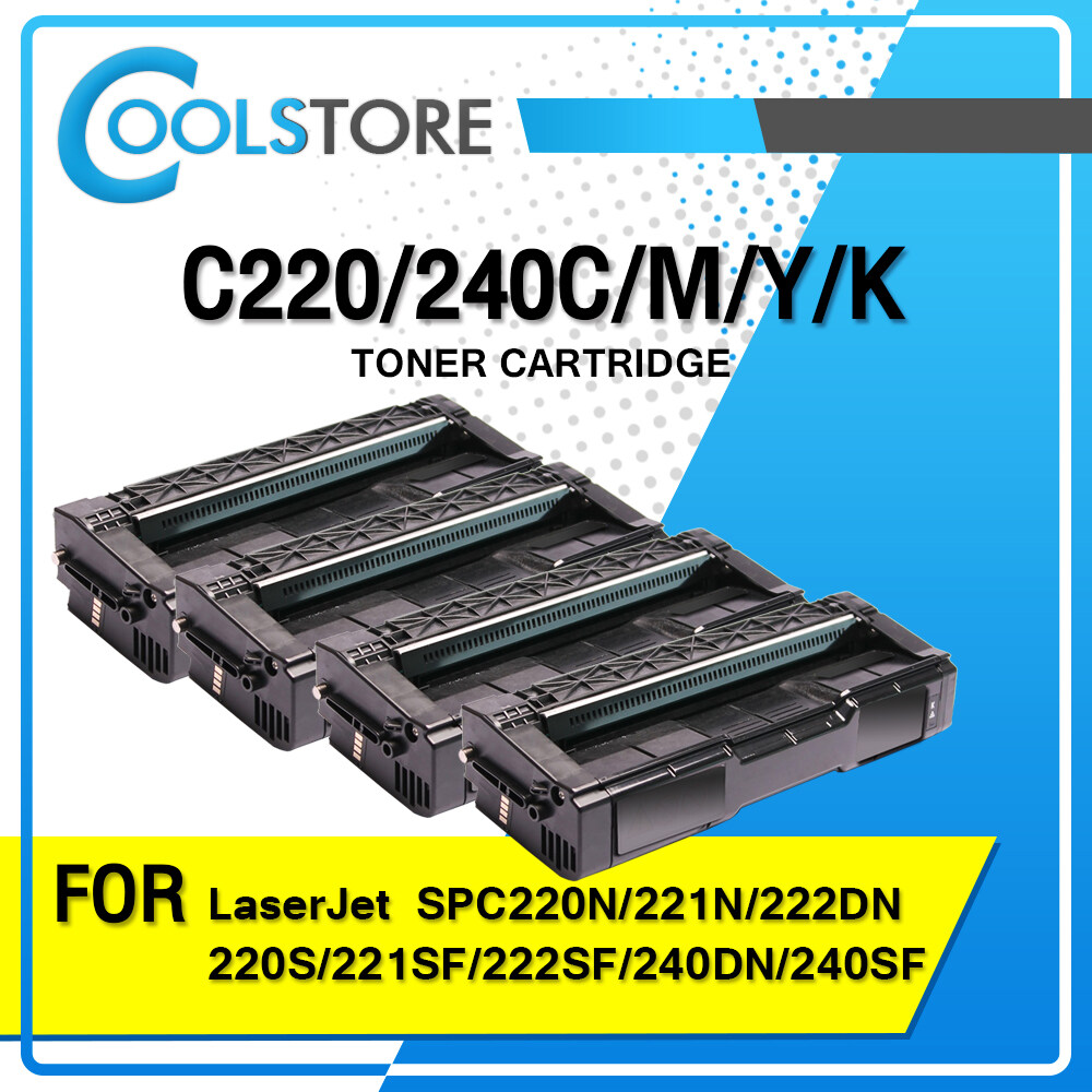 SP C220 / 221 / 222 / C220 / C220BK / C220C / C220M / C220Y / 240BK / 240C / 240M / 240Y For Printer Ricoh SP C220N/221N/222DN/C220S/221SF/222SF/240DN/240SF ตลับหมึกเลเซอร์โทนเนอร์ Toner COOL