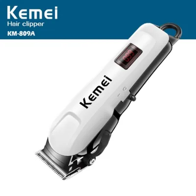 Kemei เครื่องตัดผมไฟฟ้าแบบชาร์จไฟได้จอแสดงผล LCD clipper ผมไร้สายจอนผม KM-809A