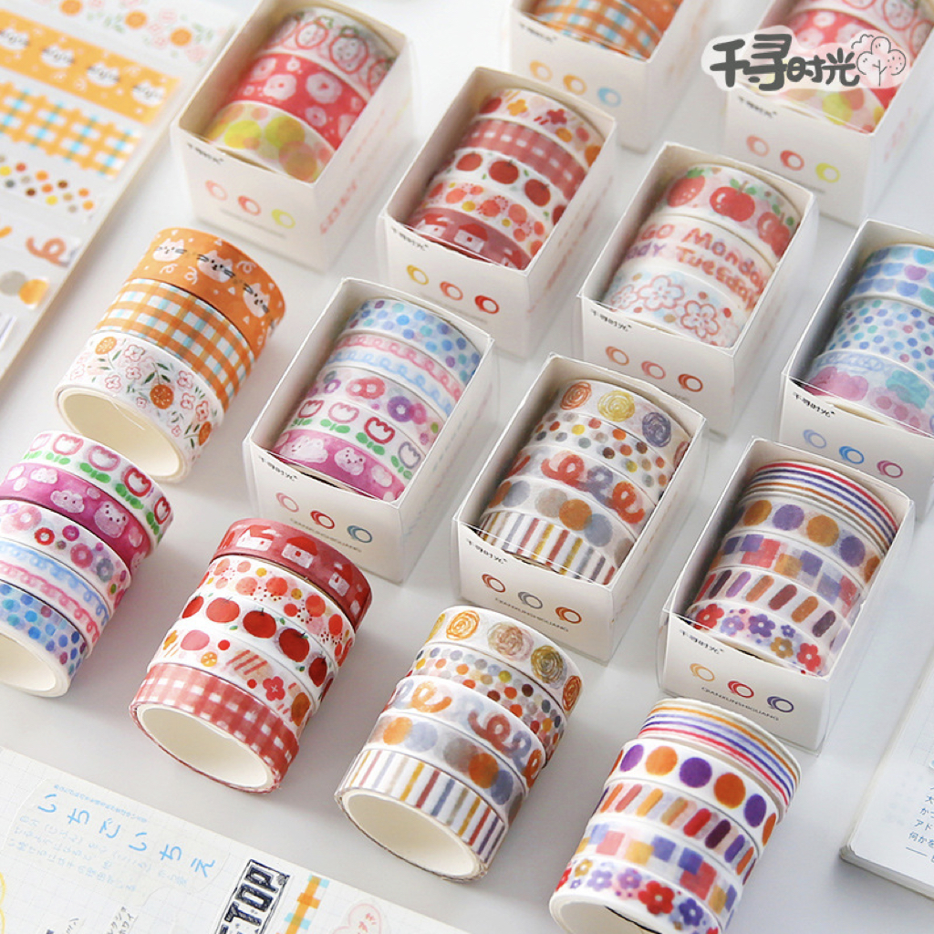 เทปตกแต่ง Color Series Style 🎨  เซ็ต 3-5 ม้วน Masking Tape Set  Rolls MT washi วาชิเทป by mimisplan