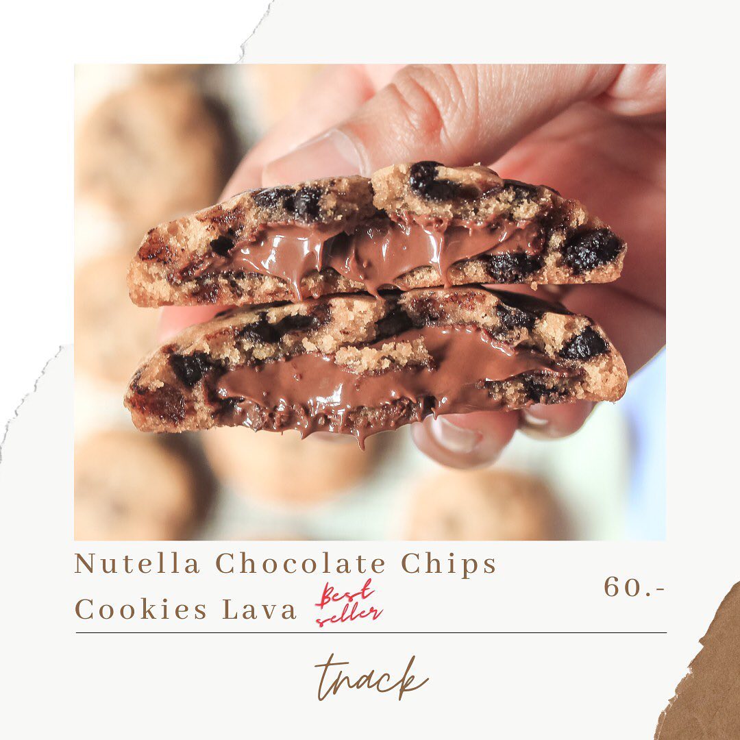 Tnack bakehouse นูเทลล่าช็อกโกแลตชิพซอฟต์คุกกี้ลาวา Nutella Chocolate Chips Cookies Lava 1 ชิ้น