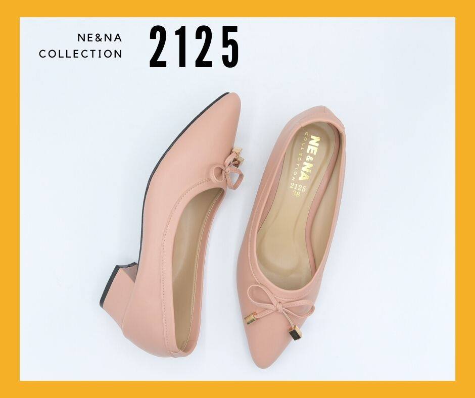 รองเท้าเเฟชั่นผู้หญิงเเบบคัชชูส้นเตี้ย No. 2125 NE&NA Collection Shoes
