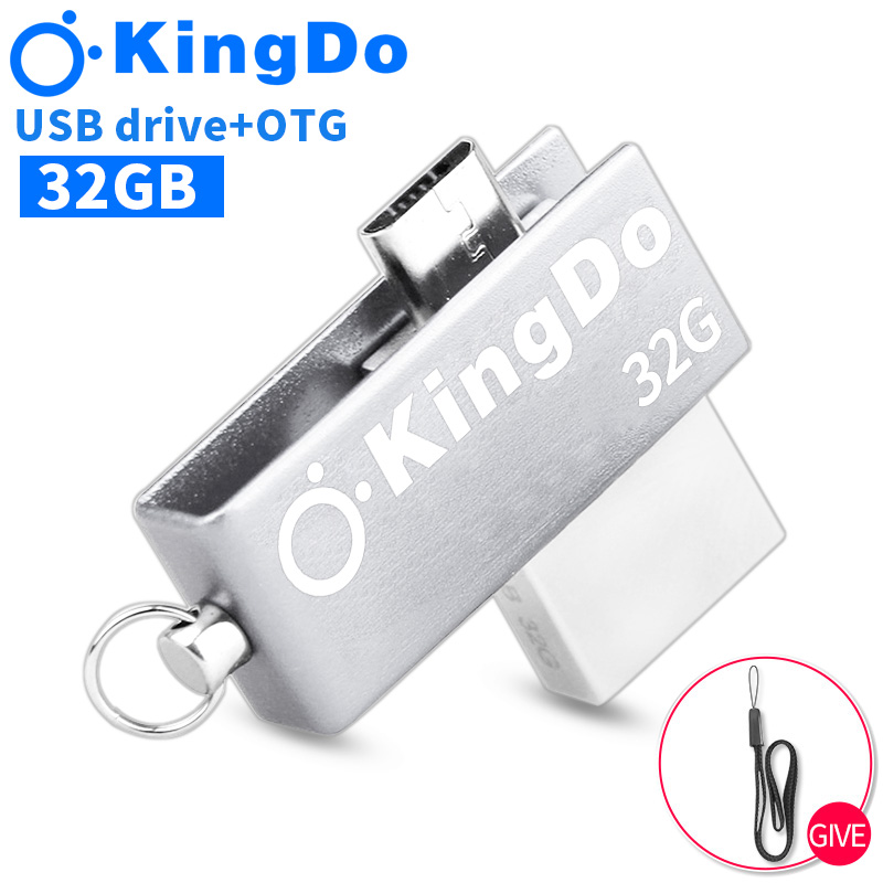 แฟลชไดรฟ์ USB Kingdo OTG ความเร็วสูง drive 32GB ที่เก็บข้อมูลภายนอกสองแอปพลิเคชั่น Micro USB Stick