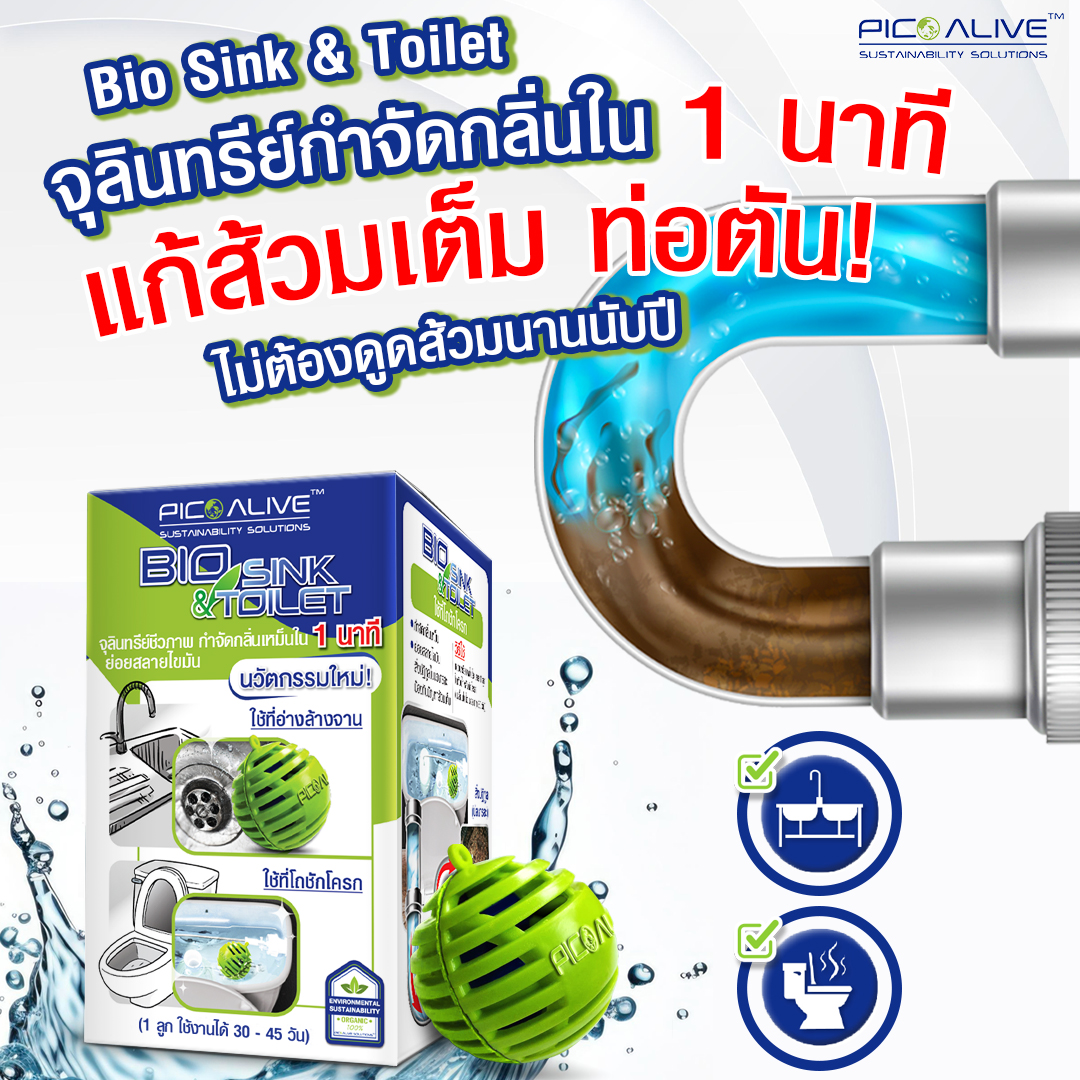 🍀Bio Sink & Toilet🚽(3 ลูก ใช้ได้ 3 เดือน)💥จุลินทรีย์กำจัดกลิ่นใน 1 นาที💥ท่อเหม็น ส้วมเหม็น เศษอาหารตัน แมลงสาปหาย สลายไขมันสิ่งปฎิกูล❗ ราคา 255 บาท*ส่งฟรี