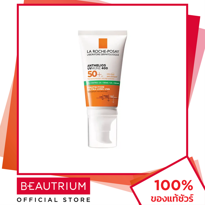 LA ROCHE-POSAY Anthelios UVMune 400 Oil Control Gel-Cream SPF50+ PA++++ กันแดด 50ml BEAUTRIUM บิวเทรี่ยม ลา โรช-โพเซย์