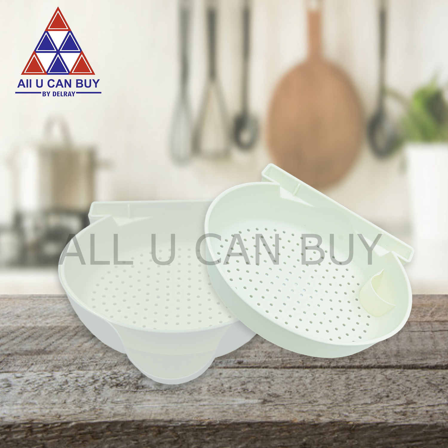 ALL U CAN BUY ตะกร้า ตะกร้าล้างผัก ผลไม้ ชามล้างผักผลไม้ ชามพลาสติก ชามอเนกประสงค์ สีขาว ราคา 18 บาท*ส่งฟรี