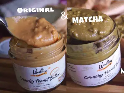 Wealthy crunchy peanut butter pack 2 (matcha 100 g and original 100 g)