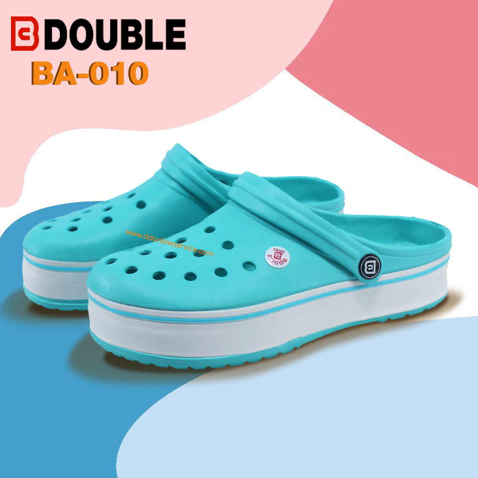 DOUBLE รุ่น BA-010 รองเท้าผู้หญิง รองเท้าแฟชั่น รองเท้าแตะแบบสวม รองเท้าหัวโต รองเท้าปิดหัว รองเท้าส้นหนา รองเท้าสุดฮิต