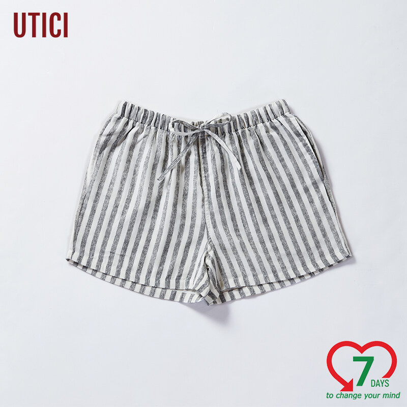 muji style shot pant คอตตอน100%เส้นด้ายอ่อนนุ่มสองชั้น ชุดนอนกางเกงขาสั้น ลายริ้ว ขนาดM/L เพศชายเพศหญิง กางเกงใส่ที่บ้าน [พร้อมจัดส่ง]