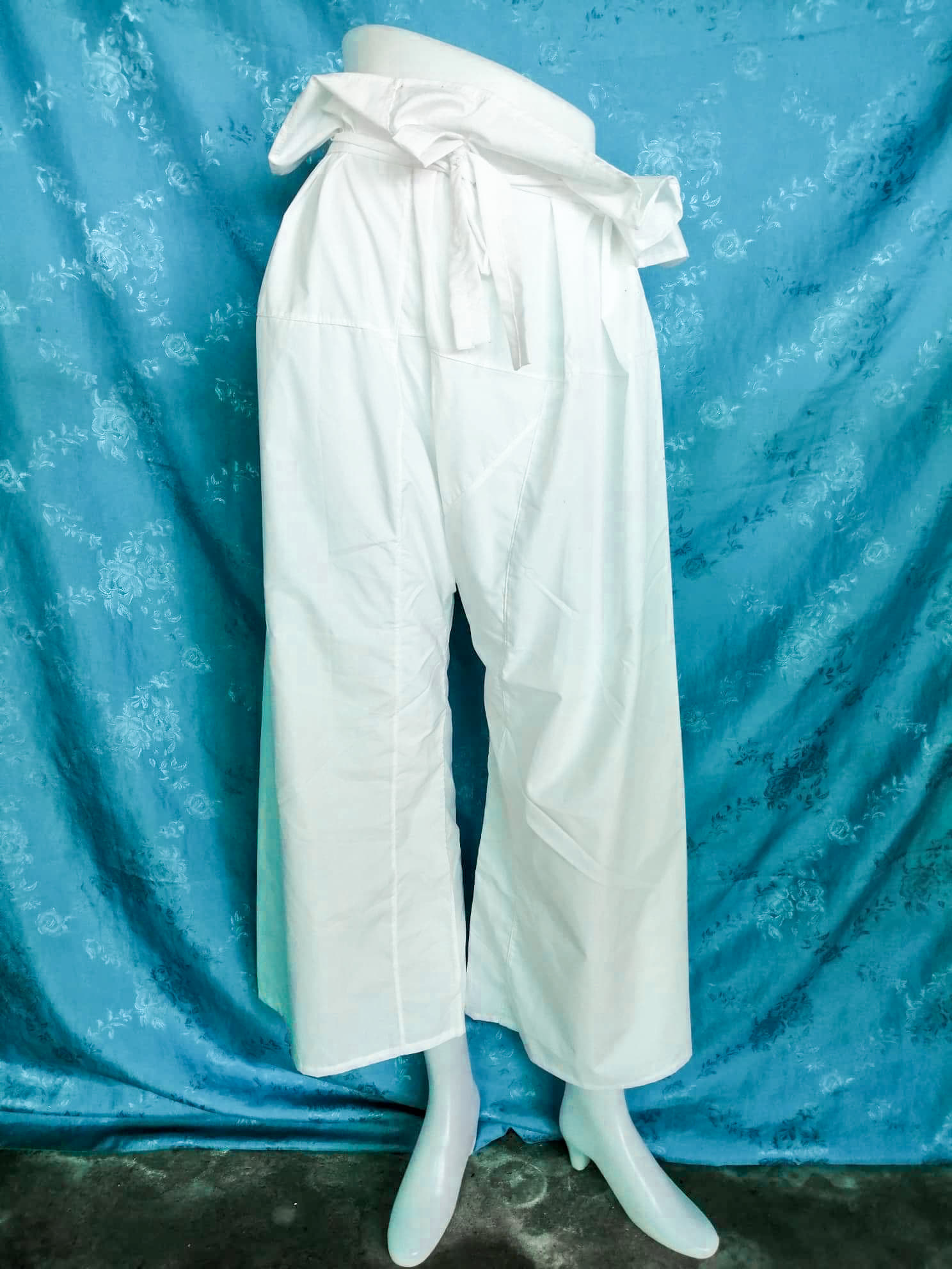 กางเกงขาก๊วยสีขาว กางเกงเลสีขาว กางเกงจีนสีขาว กางเกงปฎิบัติธรรม กางเกงเลขายาว กางเกงจีนขายาว