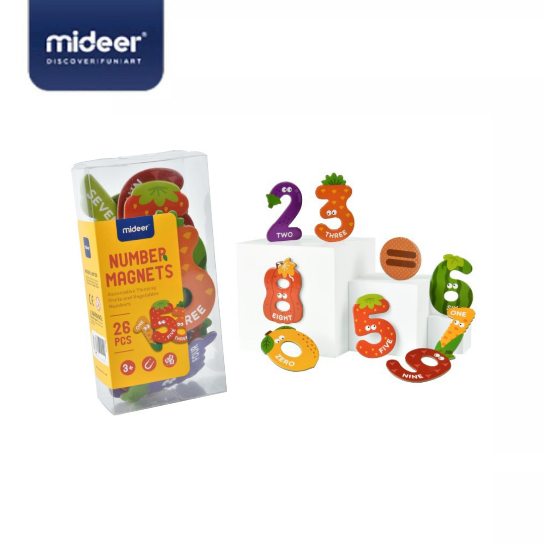 Mideer มิเดียร์ Number magnets  ตัวเลขแม่เหล็กลายผัก ผลไม้  ของเล่น ของเล่นเสริมพัฒนาการ ของเล่นลูกน้อย ของเล่นเด็ก ของเล่นตัวต่อ