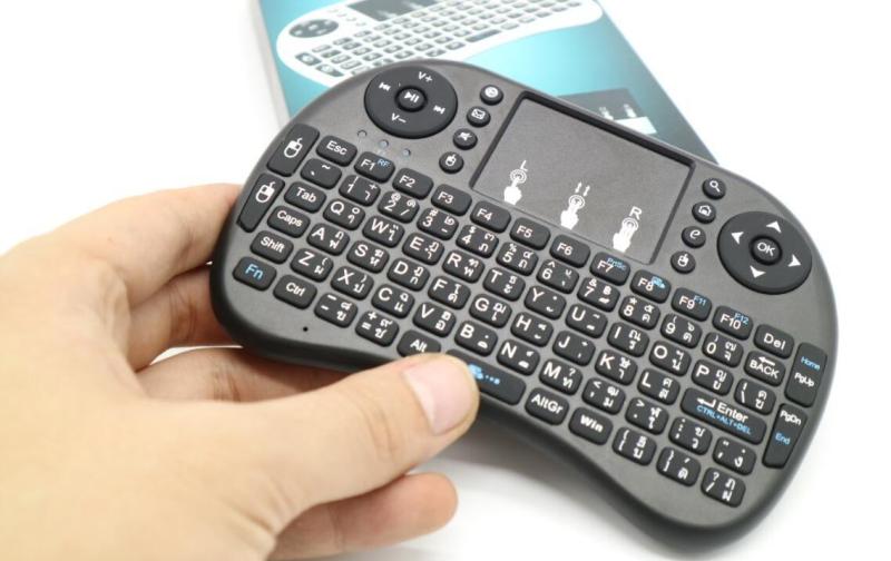 【Wireless mini keyboard แป้นพิมพ】Mini Wireless Keyboard แป้นพิมพ์ภาษาไทย 2.4 Ghz Touch pad คีย์บอร์ด ไร้สาย มินิ ขนาดเล็ก for Android Windows TV Box Smart Phone i8
