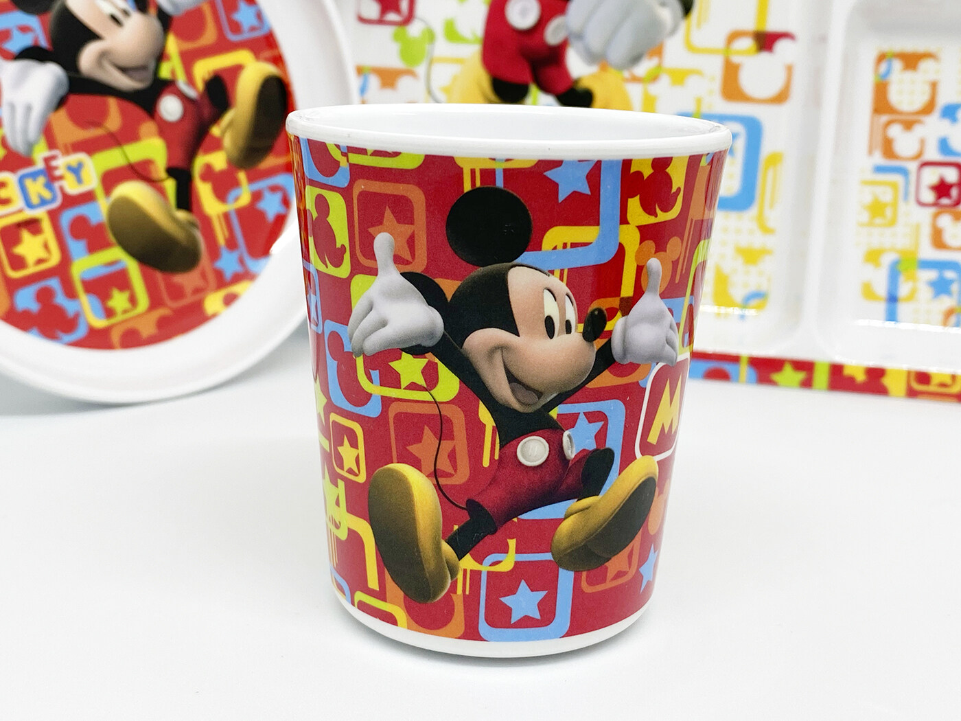 [ขายแยกชิ้น] จานเมลามีน ช้อนส้อมเด็ก ถาดหลุม ถ้วยน้ำเด็ก Disney Mickey Mouse มิกกี้-ฟันแทซ ศรีไทยซุปเปอร์แวร์ / 1 ชิ้น ; items sell SEPERATELY
