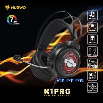 NUBWO N1 Stereo Headset Gaming หูฟังเกมมิ่ง ระบบสเตริโอ กระหึ่ม รอบทิศทาง