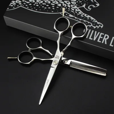 5.5Jaguar scissors professional hair cutting scissors Barber from ัวร์ 700tvl1 double product get Scissors Cut + scissors Alley + box + wipe cloth + oil + Henan Oval set/adjustable scissors