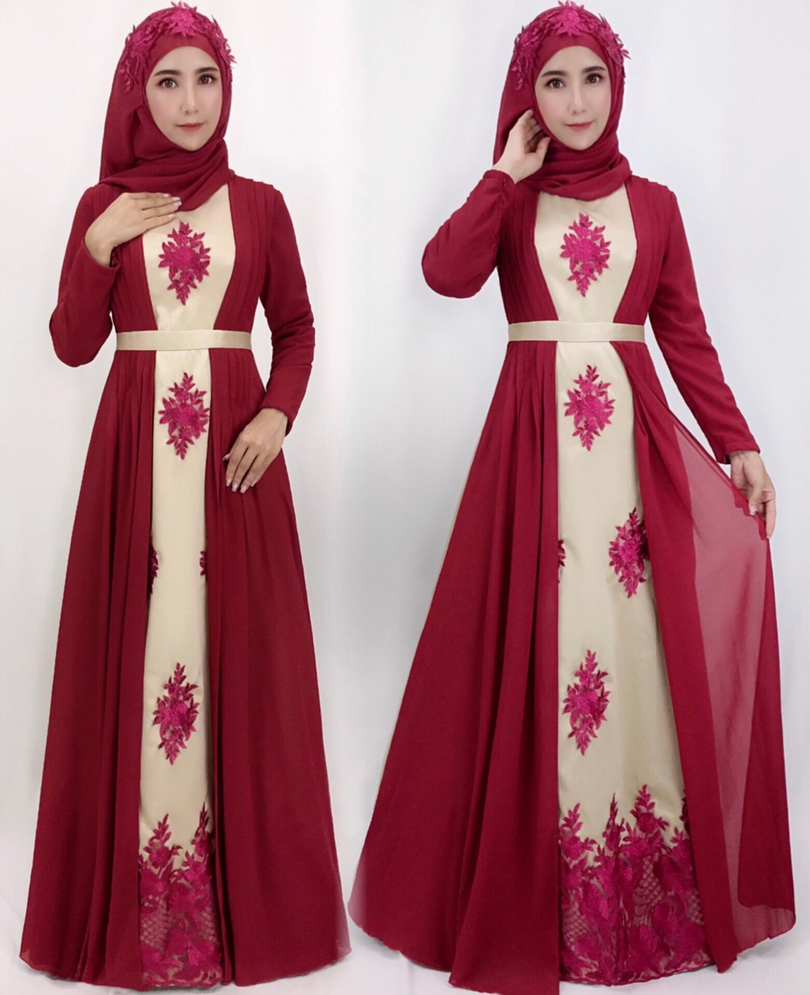 Dress Muslim BD006 ชุดอิสลาม สวยๆ เดรสมุสลิม ชุดเดรสอิสลาม พร้อมผ้าคลุม ชุดรายอมุสลิม แฟชั่นมุสลิม เสื้อผ้ามุสลิม  อะบายา Abaya ฮีญาบ hijab DressMuslim