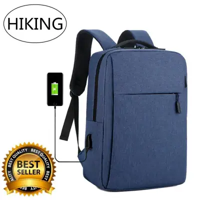 HIKING Multifunction USB charging แฟชั่นกระเป๋าเป้สะพายหลังสำหรับผู้ชาย แล็ปท็อป Men Laptop Backpack กระเป๋าผู้หญิง กระเป๋าเป้สะพายหลัง