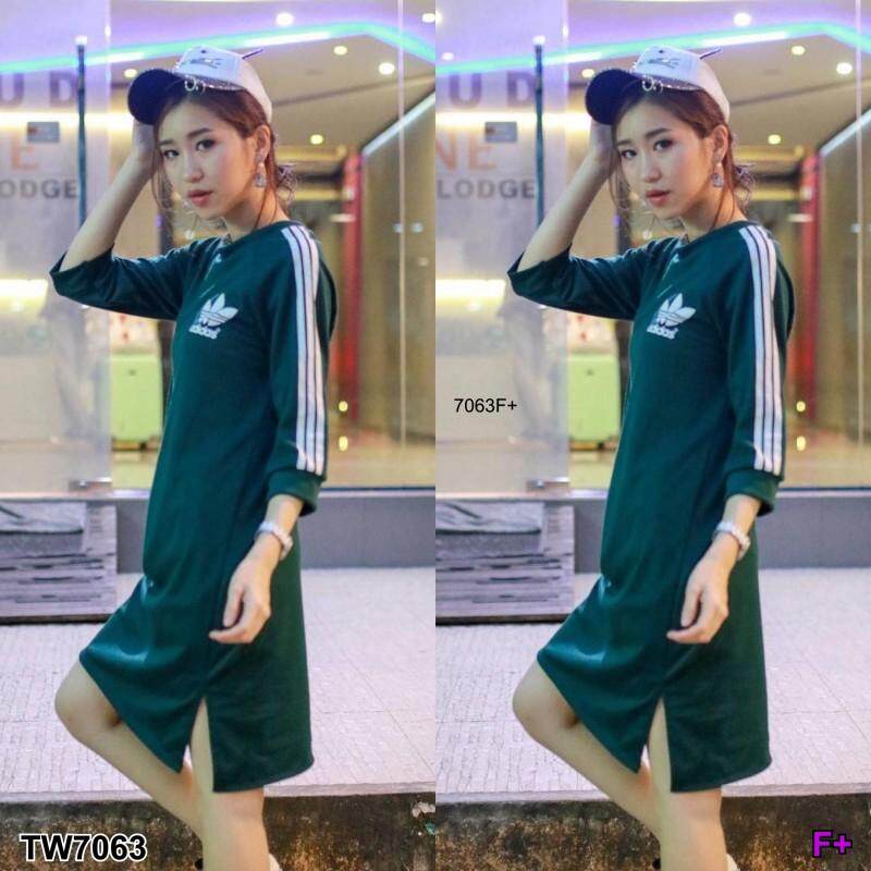 J7063 Dress เดรส แขนยาว