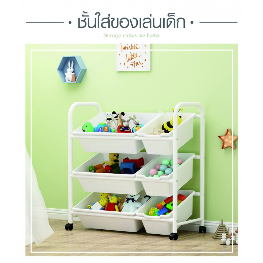 Global House NINO WORLD ชั้นใส่ของเล่นเด็ก ขนาด W29xL64xH75 cm. SW002 สีขาว รับประกันของเเท้! ราคา 875 บาท*ส่งฟรี