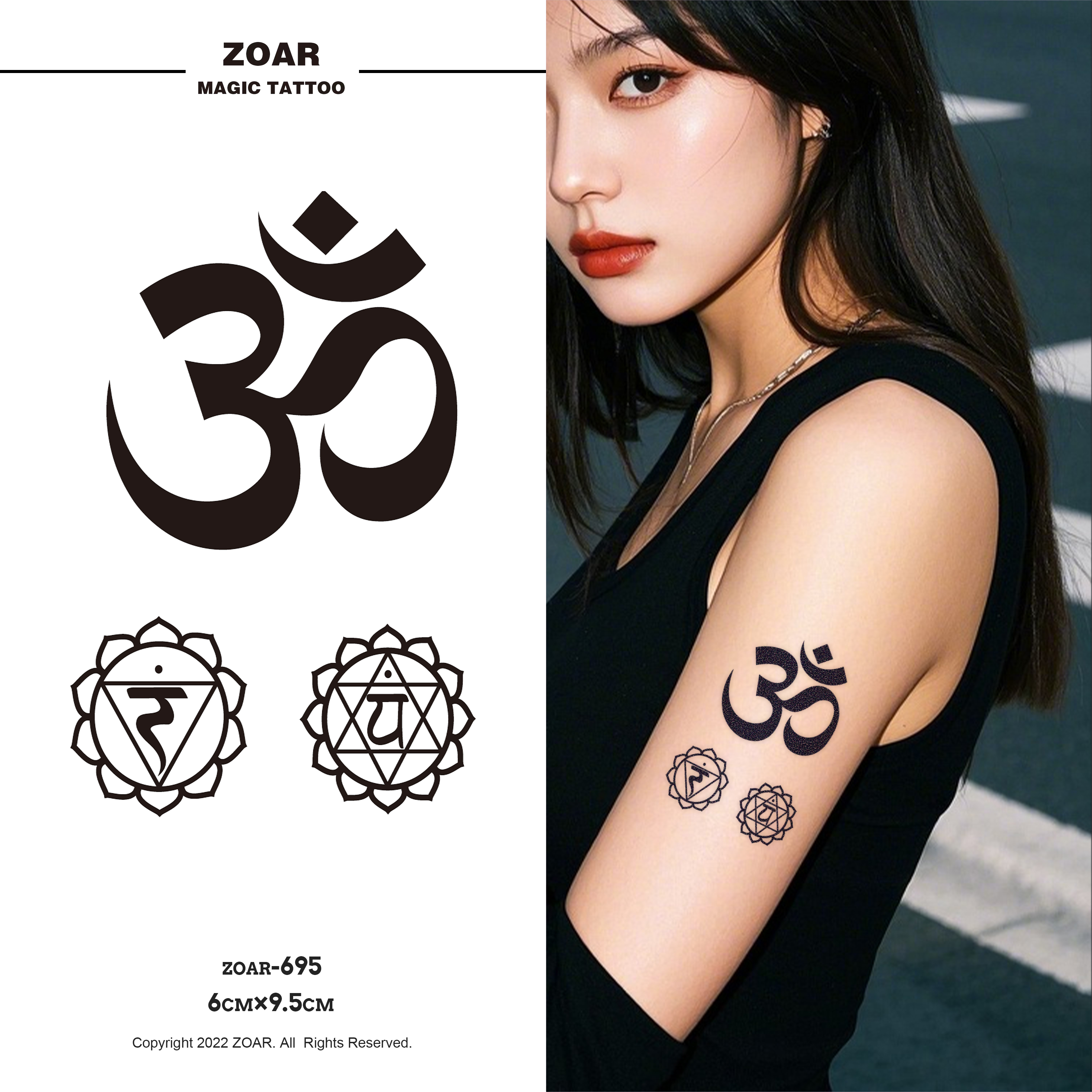 COD แทททู ZOAR L26 Magic tattoo คัมภีร์สันสกฤต กันน้ำ รอยสัก ลายสัก 15 วัน สีดำ กันรอย ยาวนาน กึ่งถาวร แสดงสี เหมือนจริง