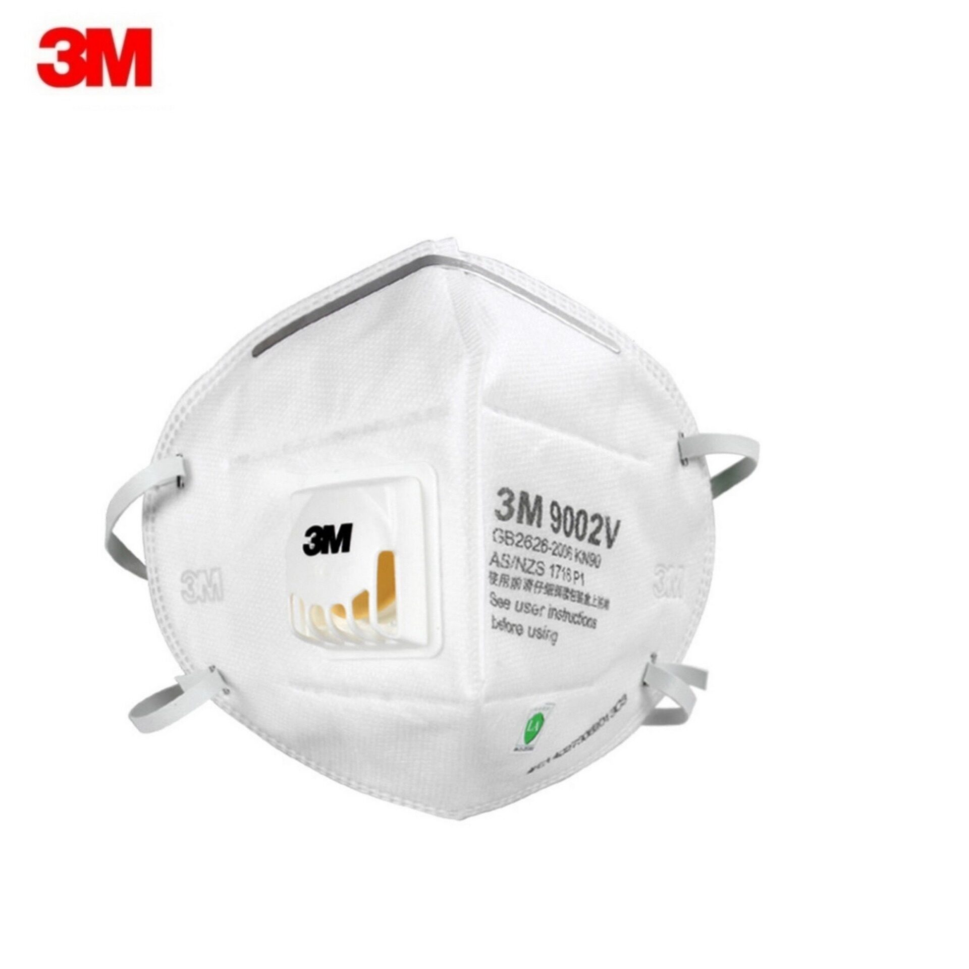 3M (1ชิ้น) 9002V สีขาว หรือ 9542V สีเทา หน้ากากป้องกันฝุ่นละออง และวาล์ว ชนิดสายคาดศีรษะ Dust Mist Mask