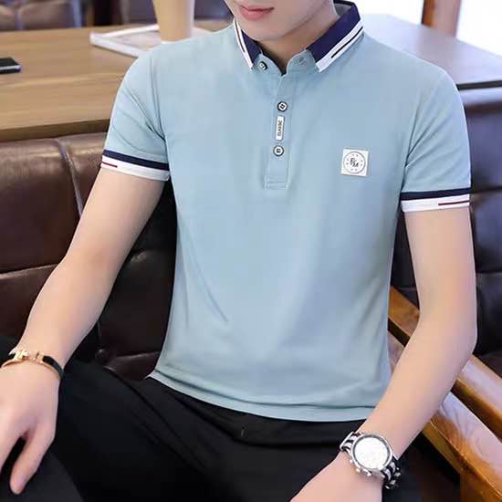 เสื้อยืดคอปกแขนสันShort Sleeve POLO shirts For Men 100%cotton