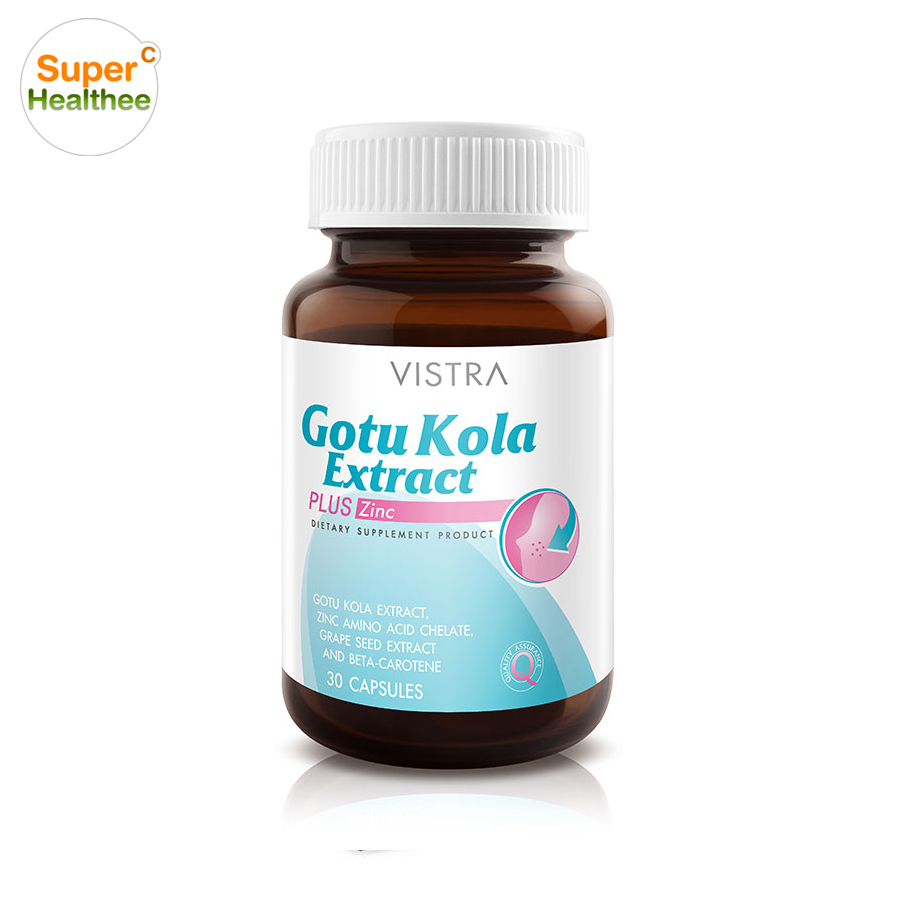 Vistra Gotu Kola Extract Plus Zinc 30 Tablets วิสทร้า โกตู พลัส ซิงค์ 30 เม็ด