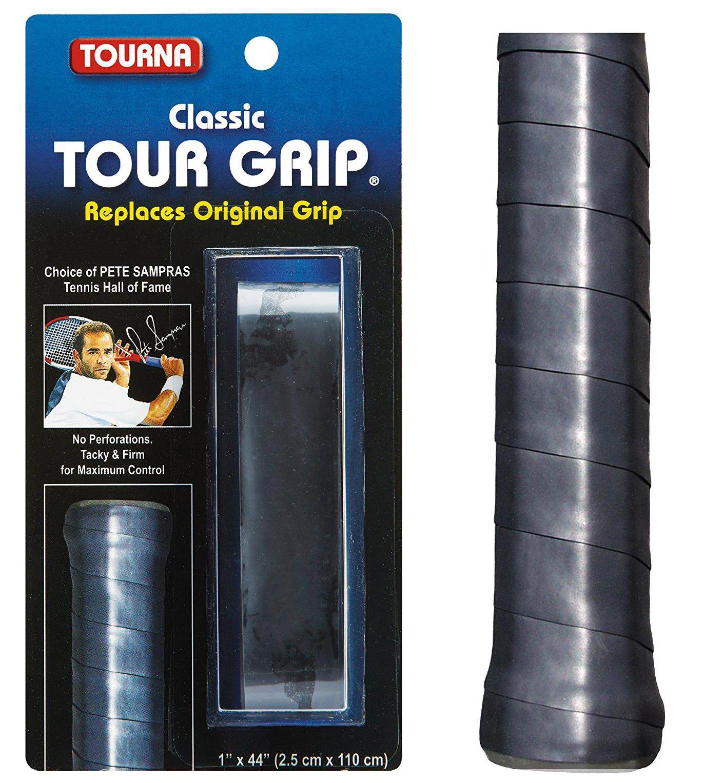 กริปพันด้าม ชั้นใน เทนนิส แบดมินตันREPLACEMENT GRIP TOURNA CLASSICTOUR GRIP TM- Black- 1.8 mm thick 1 ea.