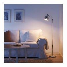 IKEA  โคมไฟตั้งพื้น โคมไฟอ่านหนังสือ โคมไฟ โคมไฟทำงาน Floor/reading lam สูง131ซม.(เงิน) LERSTA