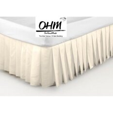 OHM Bed Skirt-กระโปรงเตียงแบบจีบรอบ ผ้าเครปซาติน 220 เส้น ขนาด 5 ฟุต