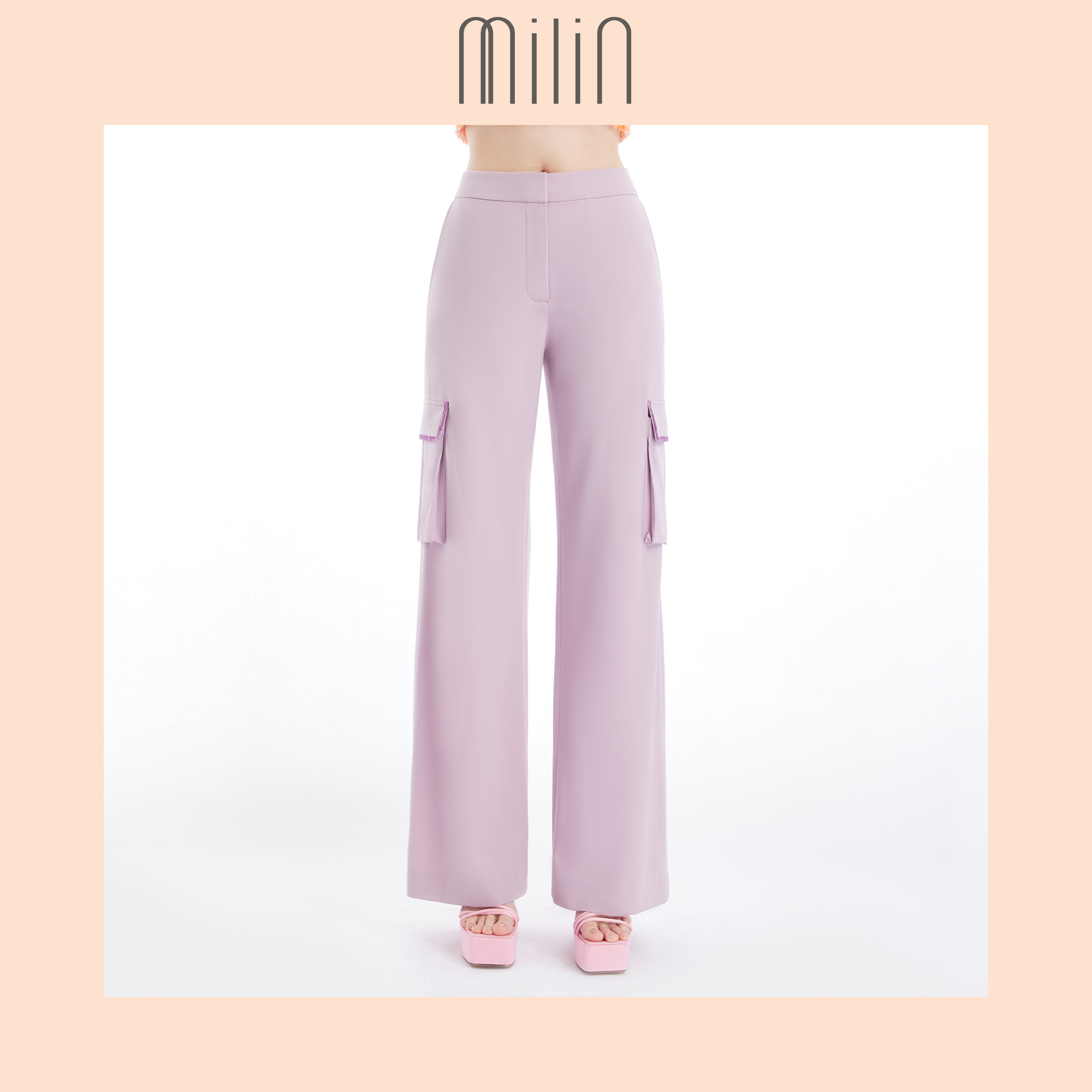 [MILIN] High waisted wide leg two side cargo pockets style pants กางเกงคาร์โก้เอวสูงขากระบอกแต่งกระเป๋าสองข้างกุ๊นขอบลูกไม้ / 41 Cynar Nigroni Pants ราคา 2,599 บาท*ส่งฟรี