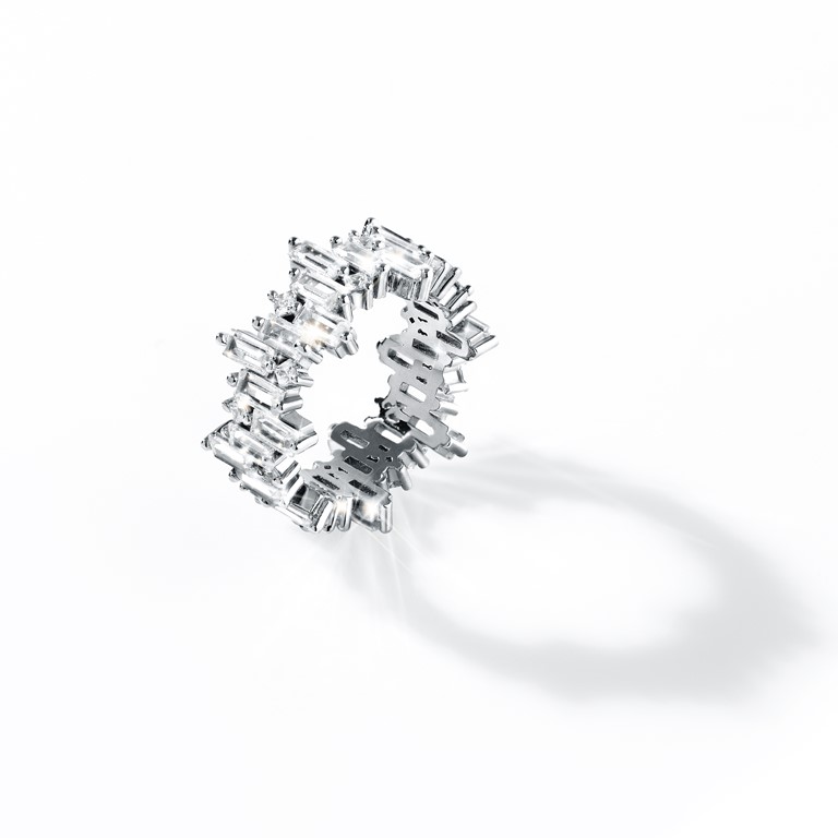 SWAN-Eternity Baguette Dot Ring แหวนเงินแท้ แหวนฝังเพชรบาเเกตรอบ รูปทรงสะดุดตา ราคา 2,490 บาท*ส่งฟรี