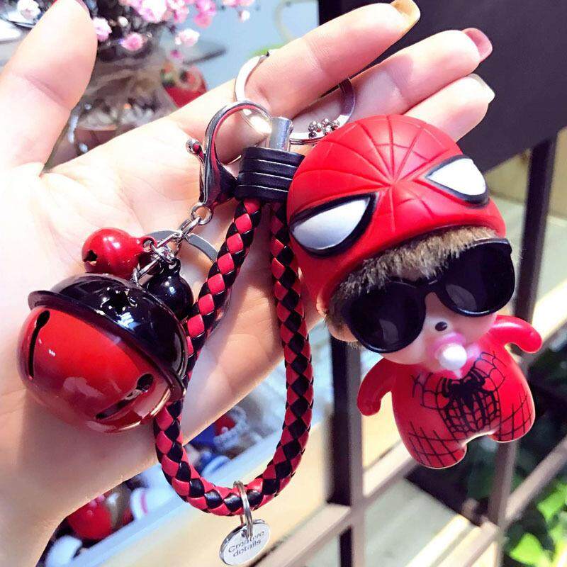 พวงกุญแจ เกาหลี สุดน่ารัก ห้อย กระเป๋า Korean Cartoon Bear Kung Qiqi พวงกุญแจน่ารัก มีสายคล้องแขน กับตันอเมริกา สไปเดอร์แมน Captain Amerrica Spiderman  มิ๊กกี้ mickey กระพรวน ที่ห้อยกระเป๋า มีสายคล้องแขน สายคล้อง กุญแจ ที่แขวนกระเป๋า ตุ๊กตา ตุ๊กตุ่น