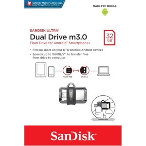 ภาพหน้าปกสินค้าSanDisk Ultra Dual Drive m3.0 32GB (SDDD3_032G_G46) แฟลชไดร์ฟ สำหรับ สมาร์ทโฟน และ แท็บเล็ต Android เมมโมรี่ แซนดิส ที่เกี่ยวข้อง