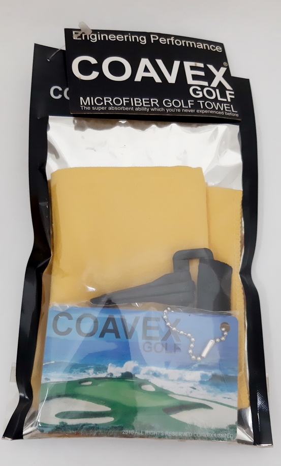 ผ้าเช็ดไม้กอล์ฟ ( Microfiber golf towel ) yellow
