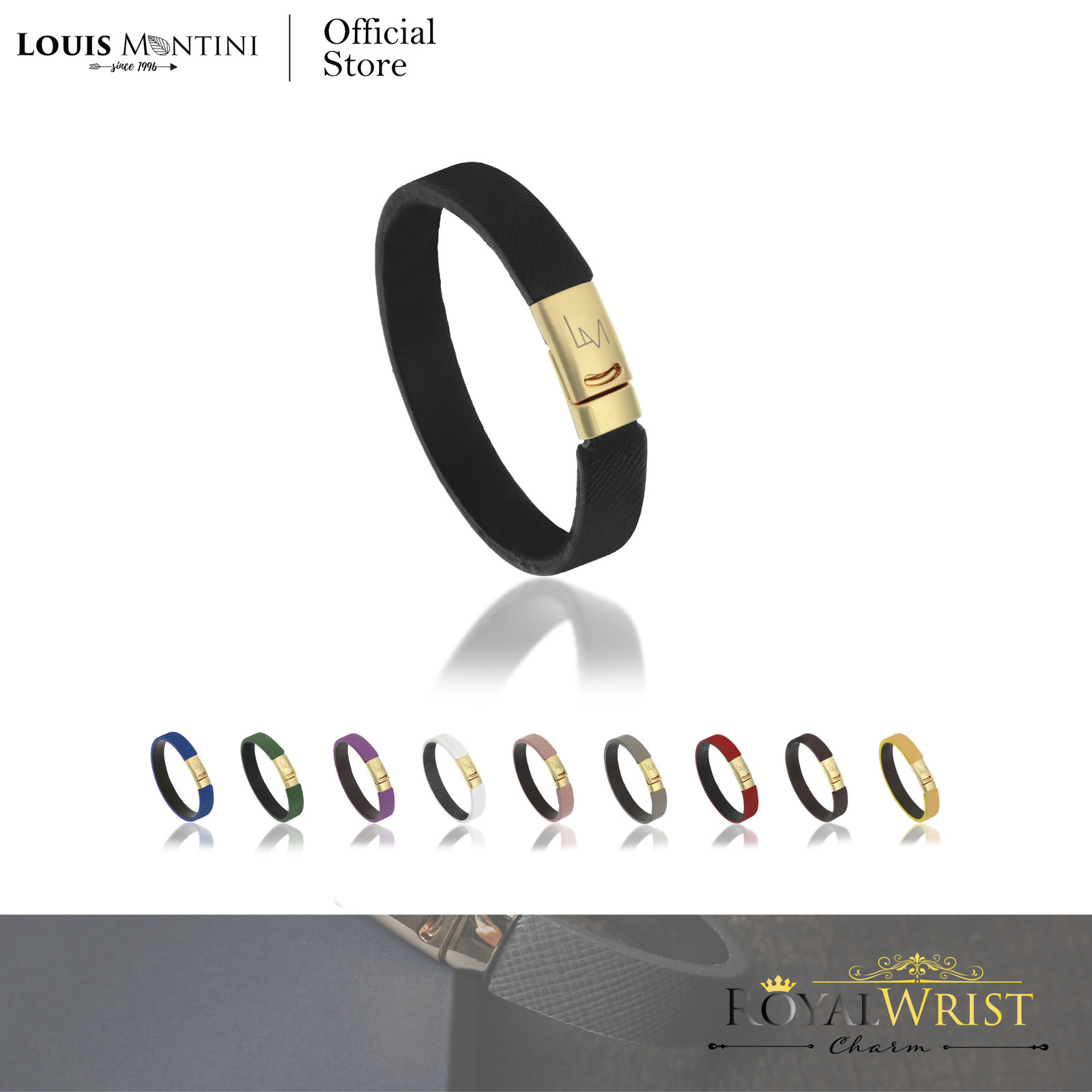 Louis Montini (RoyalWrist Charms) กำไลข้อมือ หนังวัวแท้ Cowhide Bracelets LEABL001 ราคา 233 บาท*ส่งฟรี