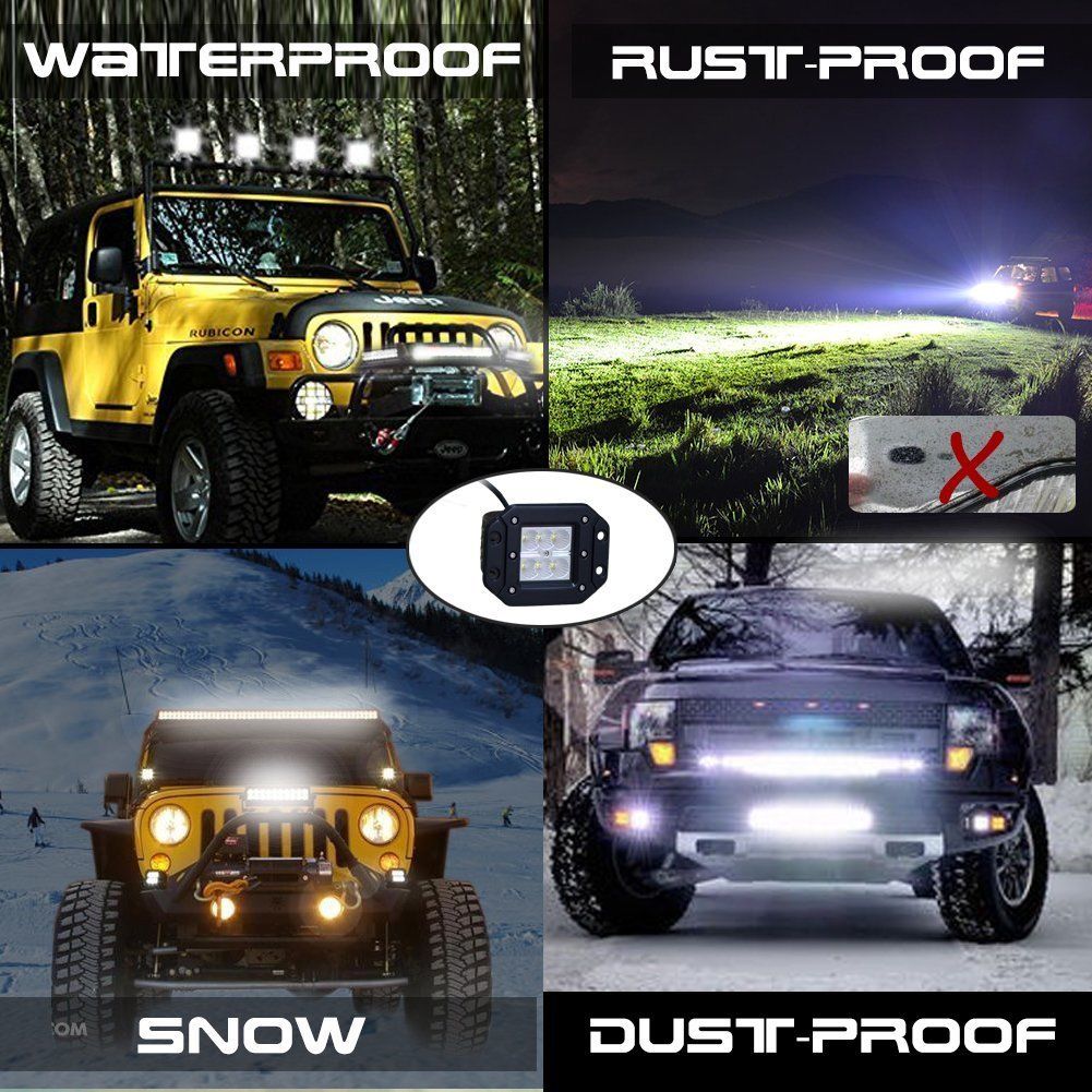 NEW 2019 ได้ 2 โคม !! LED SPOTLIGHT 18W ไฟสปอตไลท์รถ ไฟหน้ารถยนต์ ไฟท้ายรถ ไฟถอยรถ ไฟรถมอเตอร์ไซค์ บิ๊กไบค์ ATV สว่างสุดยอด เเสงพุ่งสุดขีด 12V-24V เเสงขาว งานพรีเมี่ยม รุ่นหนา